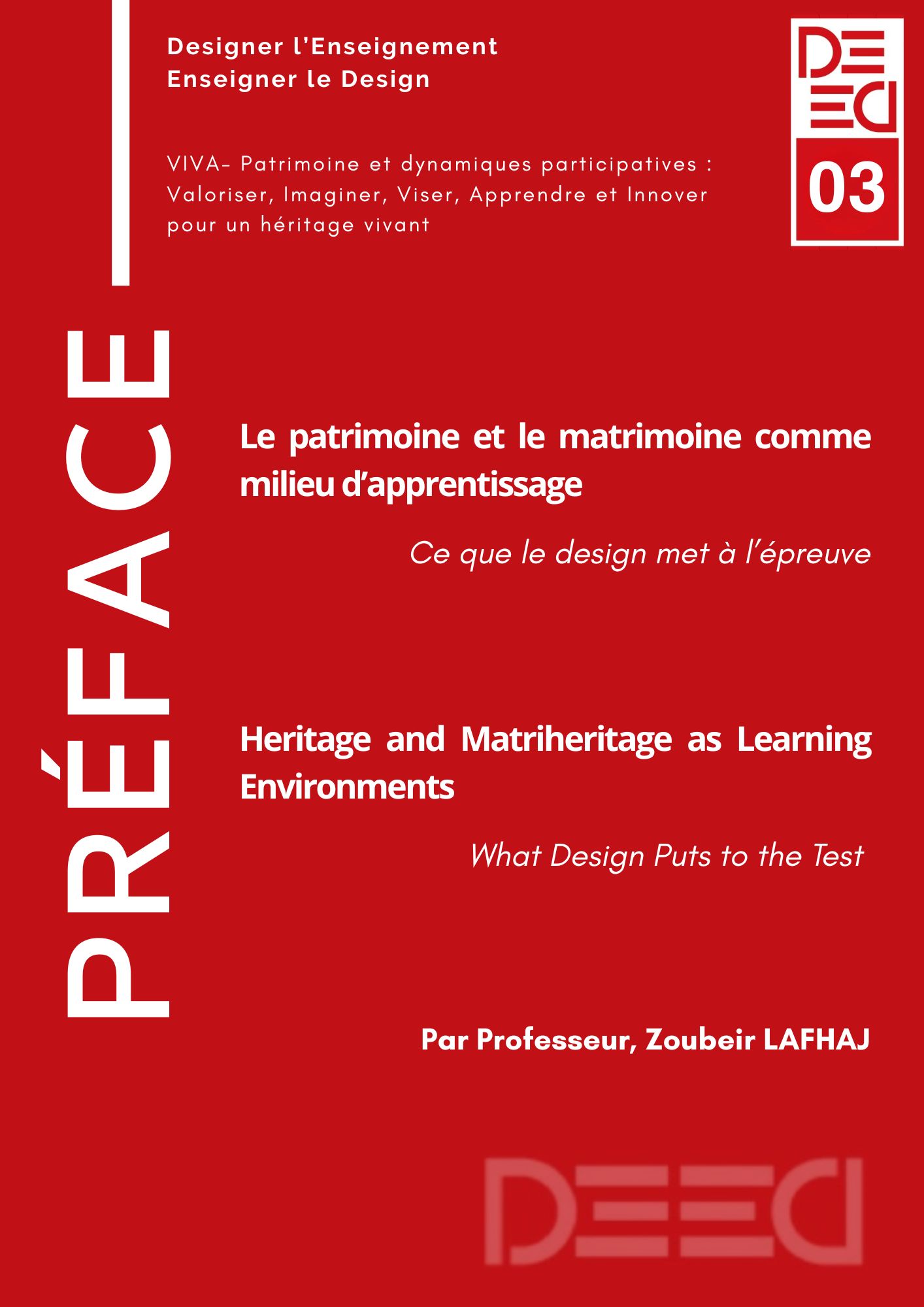 Le Patrimoine et le Matrimoine comme Milieu d’Apprentissage. Ce que le Design met à l’épreuve