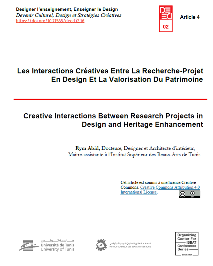 Les Interactions Créatives Entre La Recherche-Projet En Design Et La Valorisation Du Patrimoine 